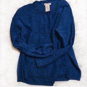 {Philosophy} Blue and Black Oversized Sweater